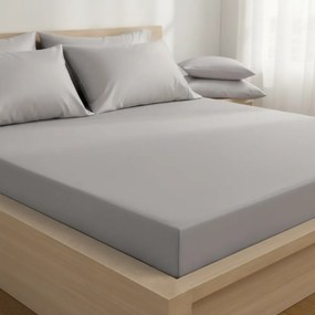 Kvalitex Saténové prestieradlo s gumou svetlosivá, 120 x 200 cm