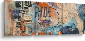 Obraz - Zrodený na jazdu (s hodinami) (90x30 cm)