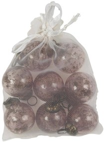 IB LAURSEN Vianočná ozdoba Pebbled Glass Rose - set 8 ks