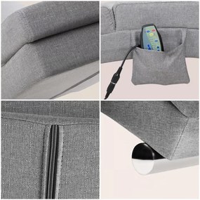 Casaria Leňoška LONDON s masážnou a vyhrievacou funkciou, 186×55×89cm, šedá