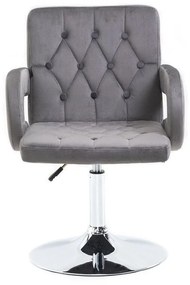 LuxuryForm DESIGN Stolička BOSTON VELUR na striebornom tanieri - šedá