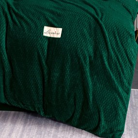 Dekorstudio Obojstranné plyšové posteľné obliečky PMK-04 v tmavozelenej farbe Rozmer posteľných obliečok: Šírka x Dĺžka: 160x200cm + 2 ks 70x80 cm