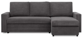 Rohová rozkladacia sedačka NEO Poso tmavosivá
