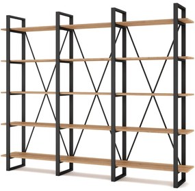 Čierny/prírodný regál v dekore duba 218x180 cm Aviva – Marckeric