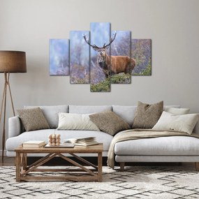 Obraz - Jeleň v krajine (150x105 cm)