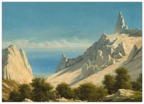 Obraz - Georg Emil Libert, View of Sommerspiret, the Cliffs of Møn, reprodukcia (70x50 cm)