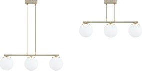 Brilagi - Závesný luster na lanku MILO ECRU 3xE27/60W/230V béžová/zlatá