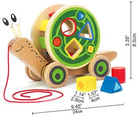 Ťahačka slimák s vkladacími geometrickými tvarmi