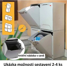 ARTPLAST Eco-Logico R34-1WS Vyklápací kôš 34 × 29 × 47 cm, biely
