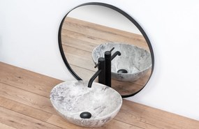 Rea Sofia Light Stone, umývadlo na dosku 410x345x150 mm, imitácia kameňa-šedá, REA-U9908