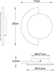 Globo 78393-8 - LED nástenné svietidlo ROJAS LED/8W/230V 3000K