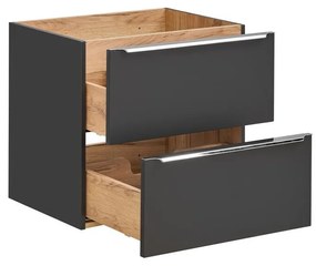 Umývadlová skrinka Capri 820 2S čierny mat/dub kraft zlatý