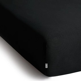 Čierna napínacia plachta jersey 220x200 cm Amber – Restilo