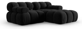 Čierna zamatová rohová pohovka (pravý roh) Bellis – Micadoni Home