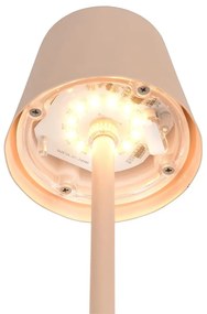 Krémovobiela LED stolová lampa s kovovým tienidlom (výška 21 cm) Diaz – Trio