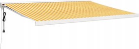 vidaXL Rolovacia markíza, žlto-biela, 4x3 m, tkanina a hliník