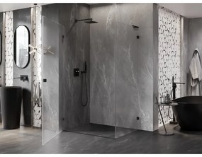 Mexen Lunar-B L výklopný sprchový kút ľavý 90 x 70 cm, číre sklo, čierna matná, 832L-090-070-70-00-L