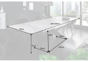 Rozkladací jedálenský stôl 40122 180/220/260 x 90cm White Ceramik - Komfort-nábytok
