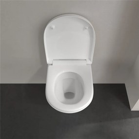 VILLEROY &amp; BOCH O.novo Compact Combi-Pack, závesné WC + WC sedátko s poklopom, s QuickRelease a Softclosing, biela alpská, s povrchom CeramicPlus, 5688H1R1