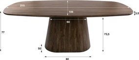 Jedálenský stôl 55-94 Central 215x105cm Masív Drevo Acacia  - Komfort-nábytok