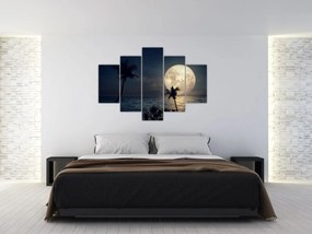 Obraz - Pláž s splnom (150x105 cm)