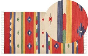 Bavlnený kelímový koberec 80 x 150 cm viacfarebný ALAPARS Beliani