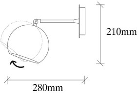 Nástenná lampa Sivani IV mosadz