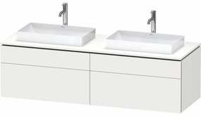 DURAVIT L-Cube závesná skrinka pod dve umývadlá na dosku, 4 zásuvky, 1620 x 550 x 482 mm, biela matná, LC4873B18180000