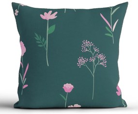 Bavlnená obliečka na vankúš Renforcé 40 × 40 cm - Vlčie maky tmavo zelené