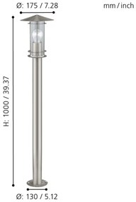 EGLO 30188 - Vonkajšia lampa LISIO 1xE27/60W/230V IP44