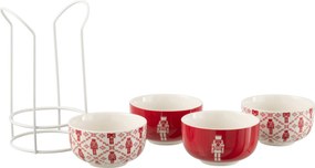 Darčeková sada 4 misiek s kovovým stojanom Nutcrackers – ∅ 11*6 cm / 300 ml