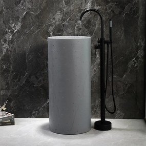 BPS-koupelny Voľne stojace keramické umývadlo HYD-ST4-GR-WOF-860 ø40 cm, sivé