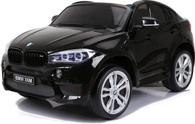 LEAN CARS Elektrické autíčko BMW X6M pre deti čierne lakované LED MP3