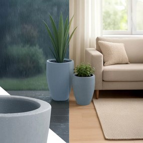 Sada 2 ks kvetináčov 2 round - sivá