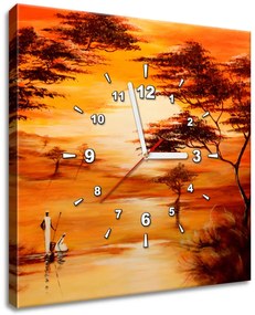 Gario Obraz s hodinami Nádherná Afrika Rozmery: 60 x 40 cm