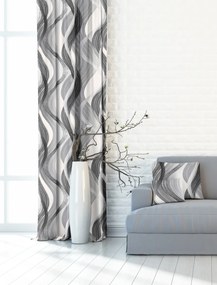 Záves dekoračná alebo látka, OXY Vlny, šedé, 150 cm 150 cm