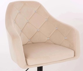LuxuryForm DESIGN Kreslo ROMA VELUR na čiernom kríži - krémové