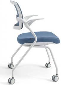 bestuhl -  BESTUHL Konferenčná rokovacia stolička U20 WHITE modrá svetlá na kolieskách