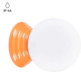 Nástenné svietidlo Zori, 1x biele sklenené tienidlo, or