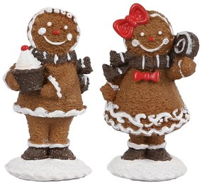 Hnedá vianočná dekorácia 2ks Perníček Gingerbread - 2*2*5 / 2*2*5 cm