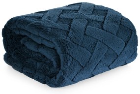 Design 91 DEKA Z MIKROFLANELU CARO 200X220 CM TMAVOMODRÁ