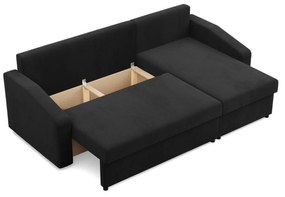 Rohová rozkladacia sedacia súprava NEO - skosený bok - model 2 Čierná