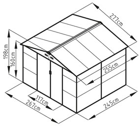 Záhradný domček G21 GAH 706 - 277 x 255 cm, zelený 63900558