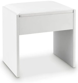 Taburet biely ku kozmetickému stolíku 42 cm s čalúnením