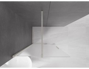 Mexen Velar, sprchová zástena s posuvnými dverami Walk-in 85 x 200 cm, 8mm sklo námraza, brúsená oceľ, 871-085-000-33-97