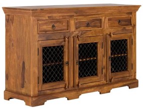 furniture-nabytek.cz - Masívna komoda Merlin s kovovými dvierkami, lakovaná, hnedá – 150 cm