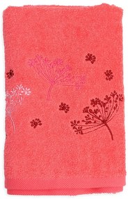 Froté uterák ružová s výšivkou púpava 50x100 cm
