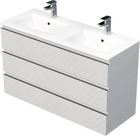 Kúpeľňová skrinka s umývadlom SAT Cube Way 120x71x46 cm biela mat CUBE3D1203ZBMOD