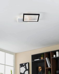 EGLO LED designové stropné svetlo GAFARES, 15W, teplá-studená biela, hranaté, čierne