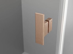 Mexen Mist-H L Duo, 2-krídlový sprchový kút 105 x 70 cm, číre sklo, medený matný profil, 8A5L-105L-070P-65-00